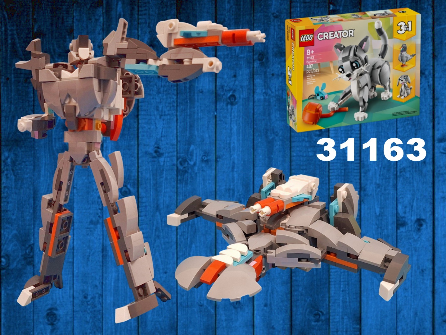 Megatron (Transformers Prime)  using LEGO Creator 31163 : Playful cat