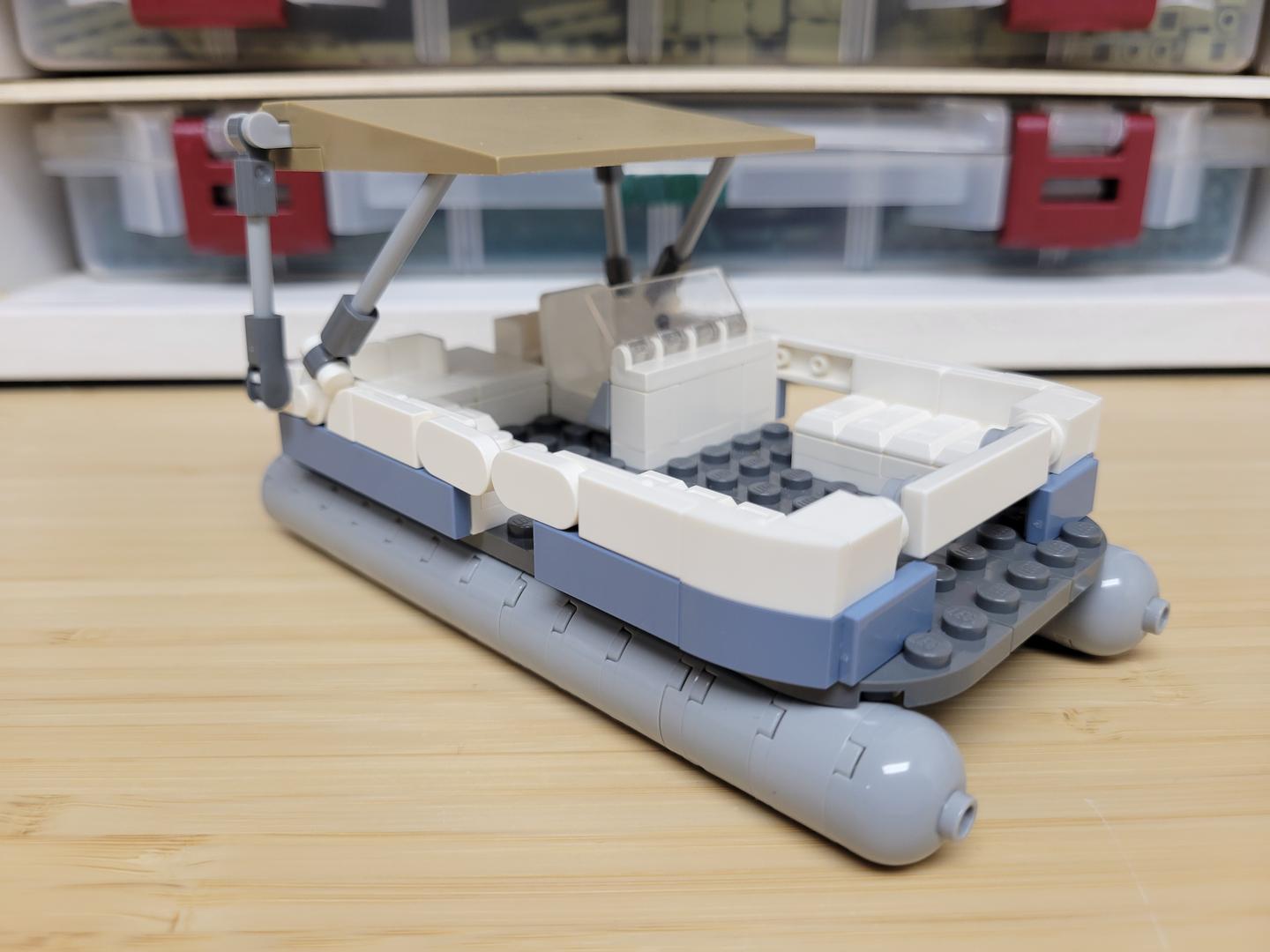 Brick Sculpt Pontoon Boat