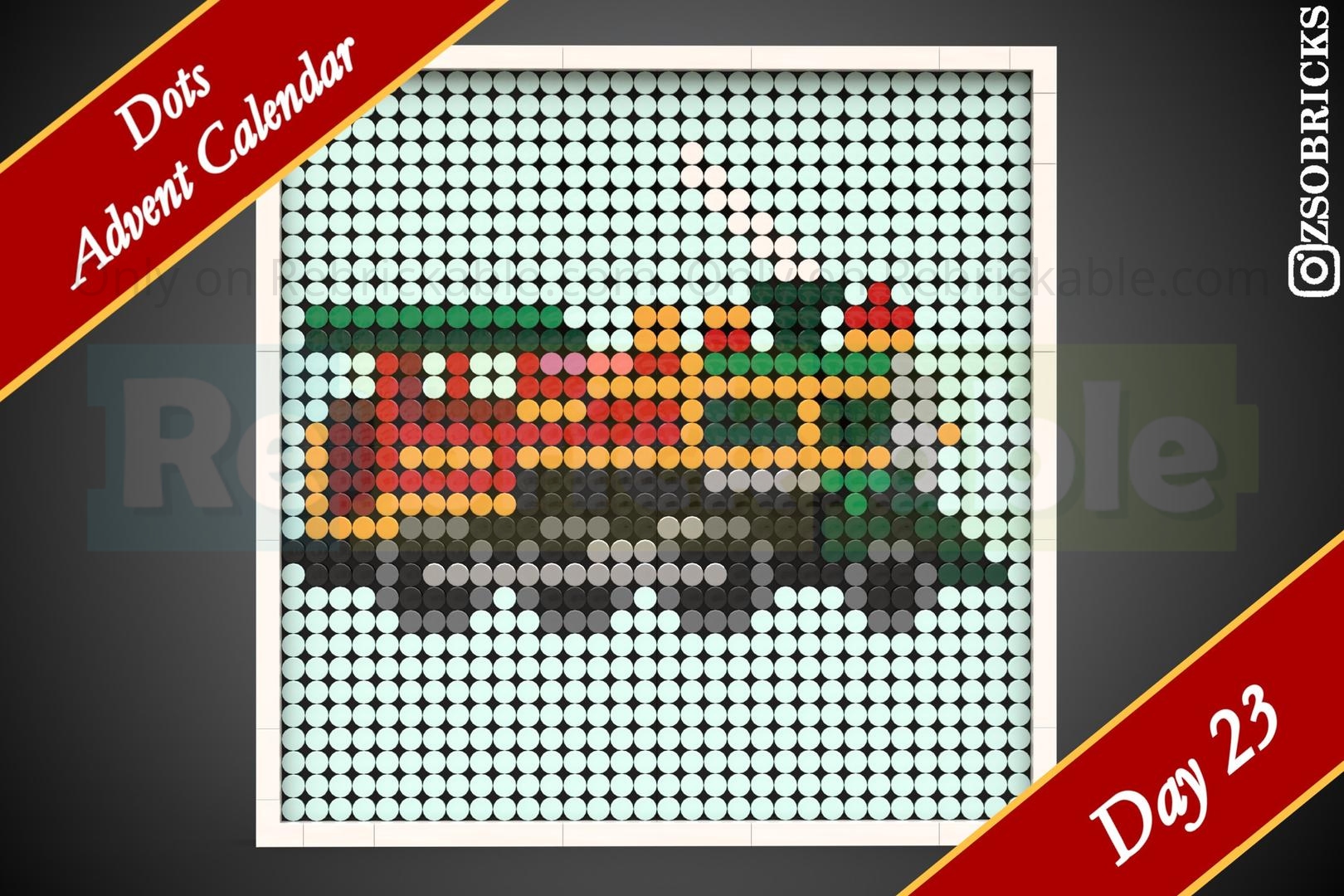 Day 23 - Toy Train Engine - Dots Advent Calendar by zsobricks