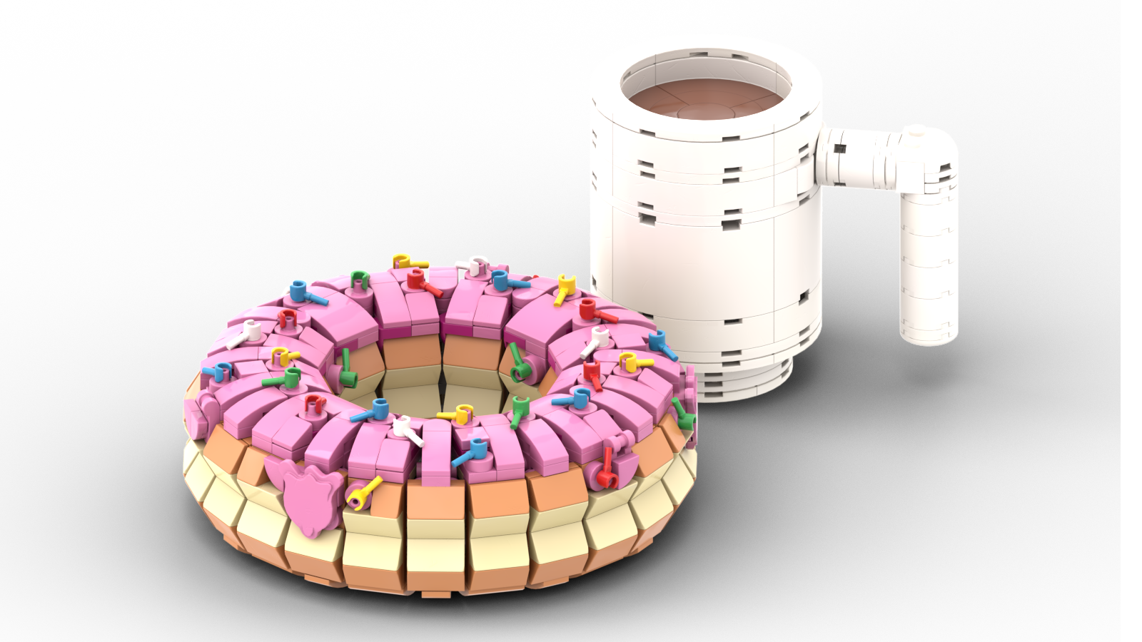 Pink Sprinkle Donut &amp; Coffee