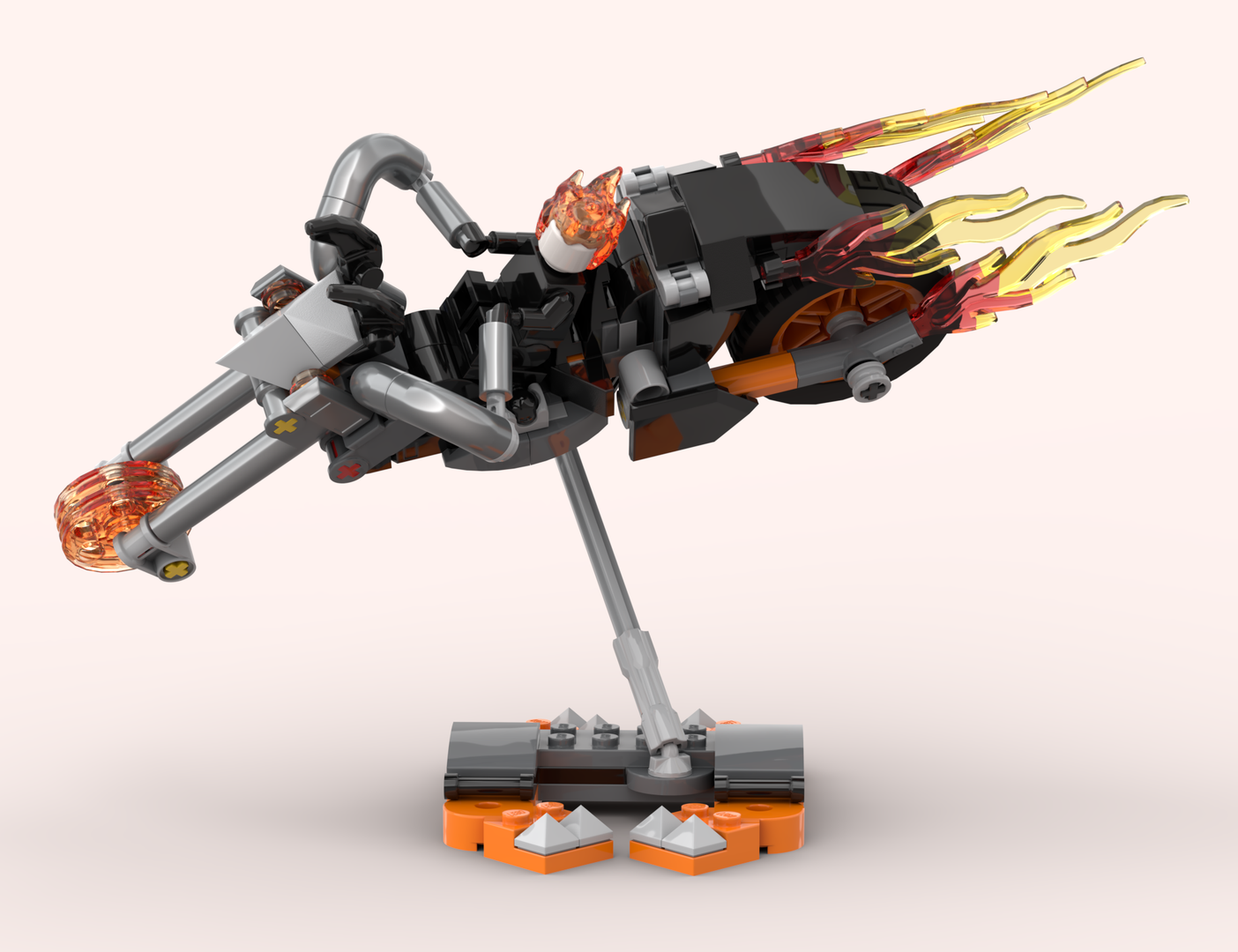 Ghost Rider's Motorcycle Display - Alt Build for set 76245