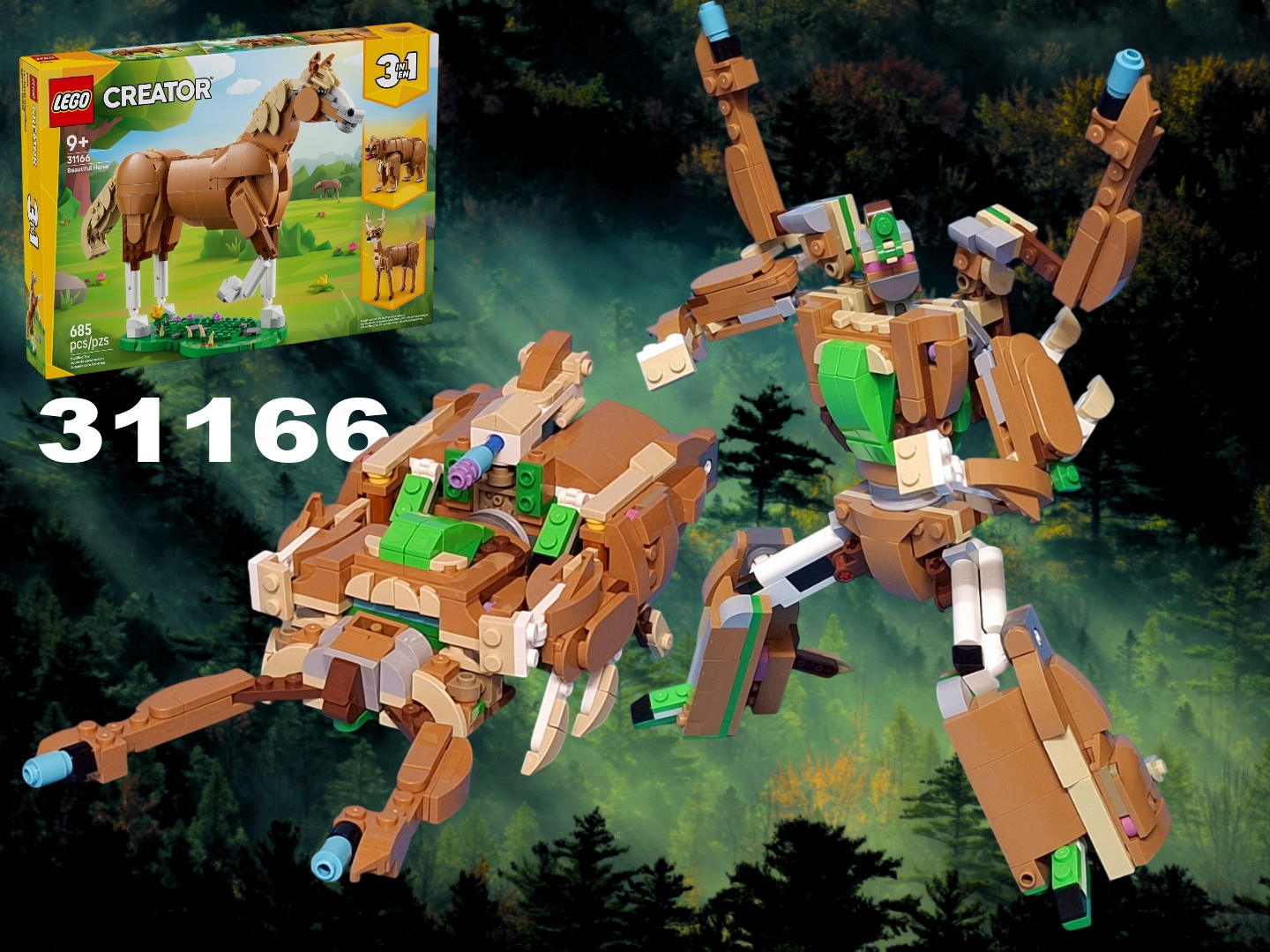 Transformer Insecticon Shrapnel using LEGO Creator 31166: Beautiful Horse alternate build