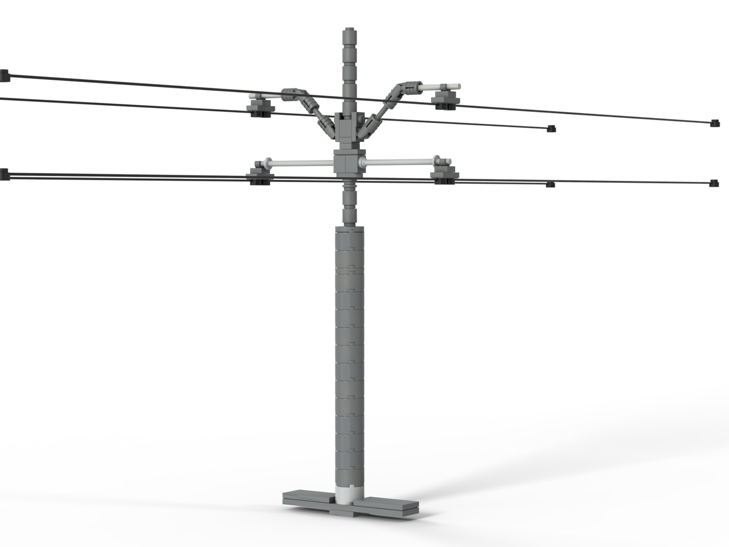 Catenary Pole with Contact Wire