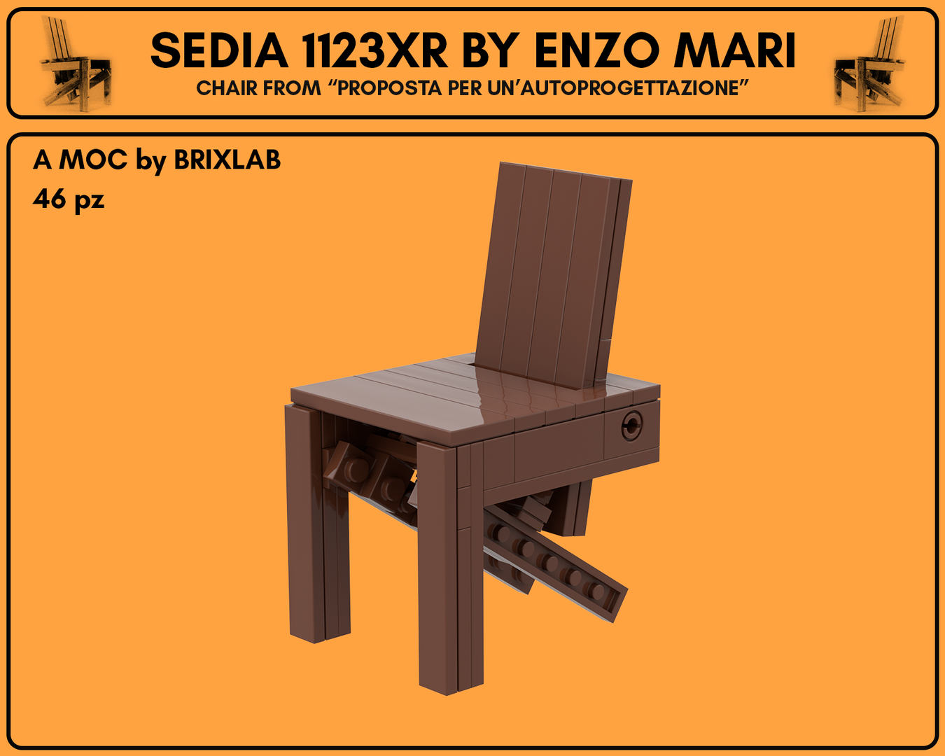 Enzo Mari's Sedia 1123 xR chair from Autoprogettazione