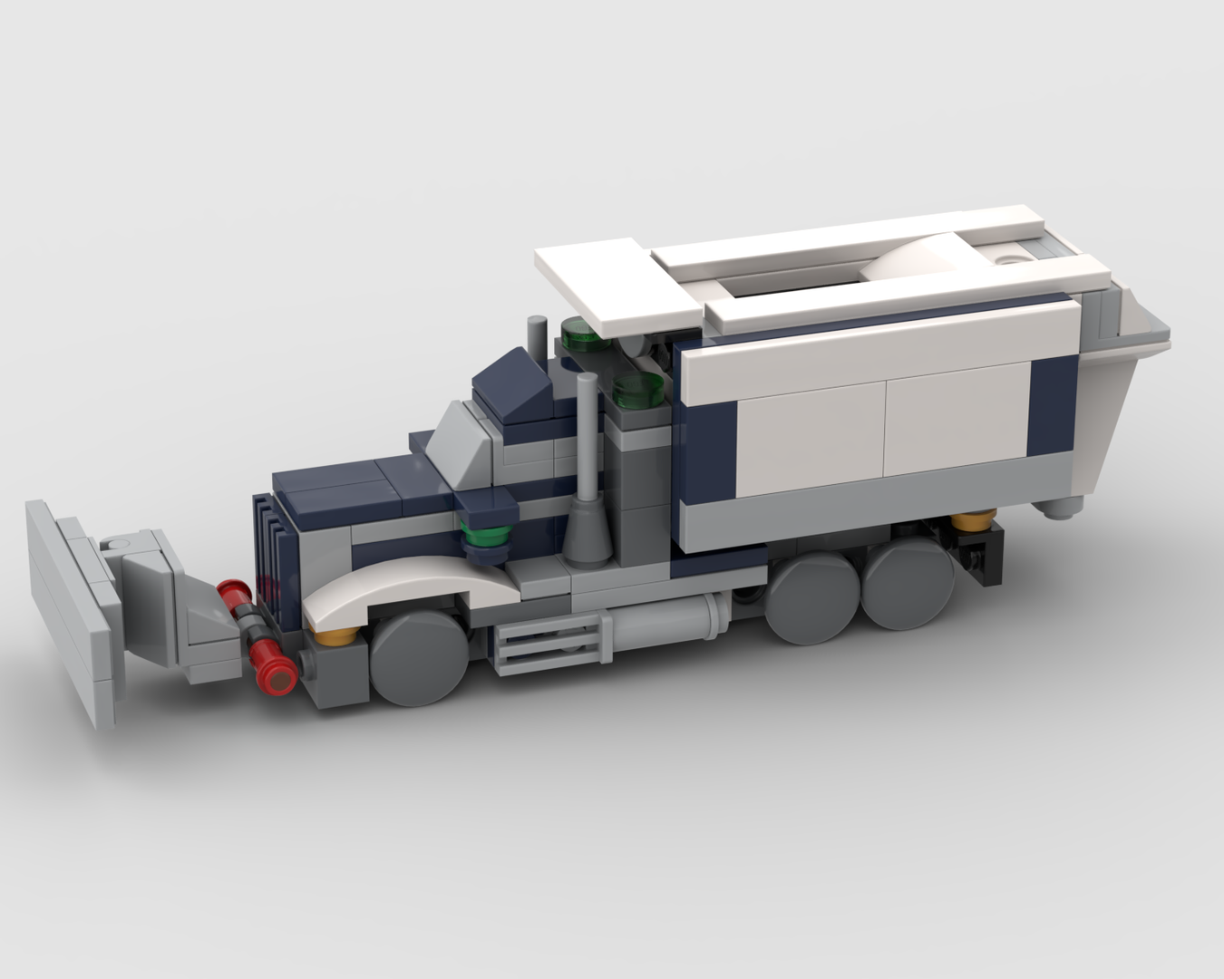 Big rig snowplow salt truck