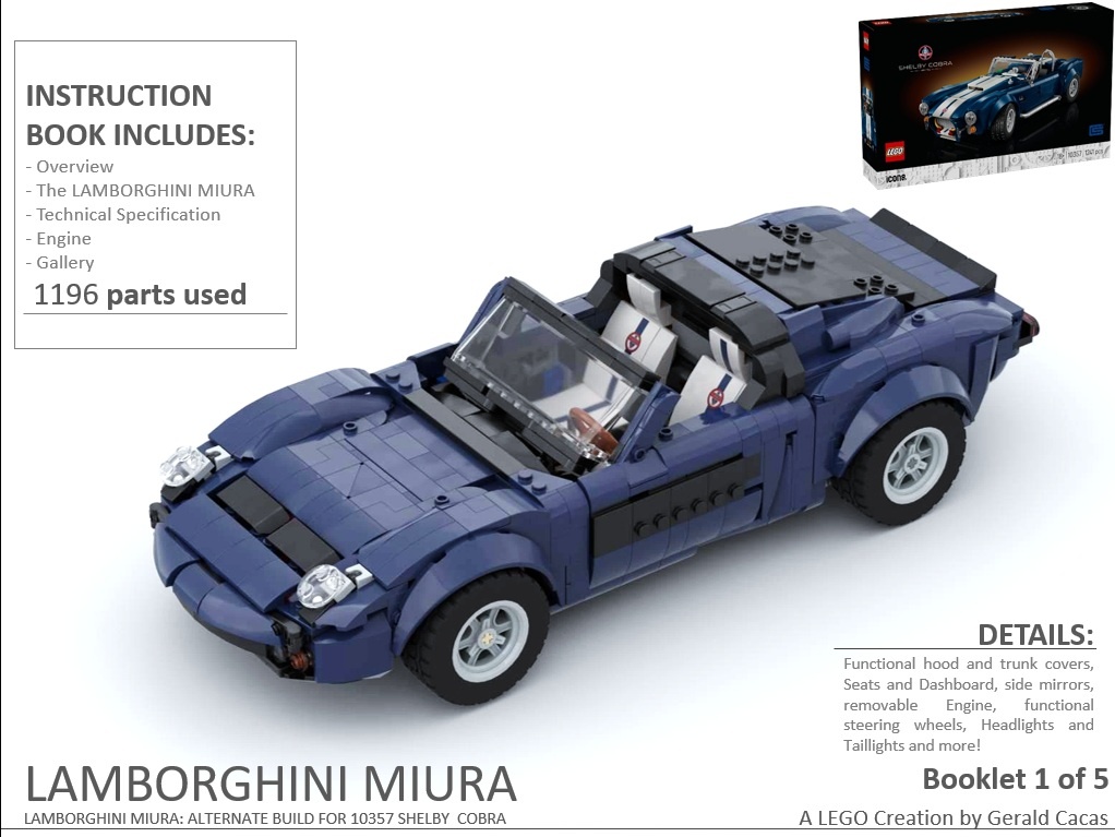 Lamborghini Miura: Alternate Build for 10357 Shelby Cobra Lego Set