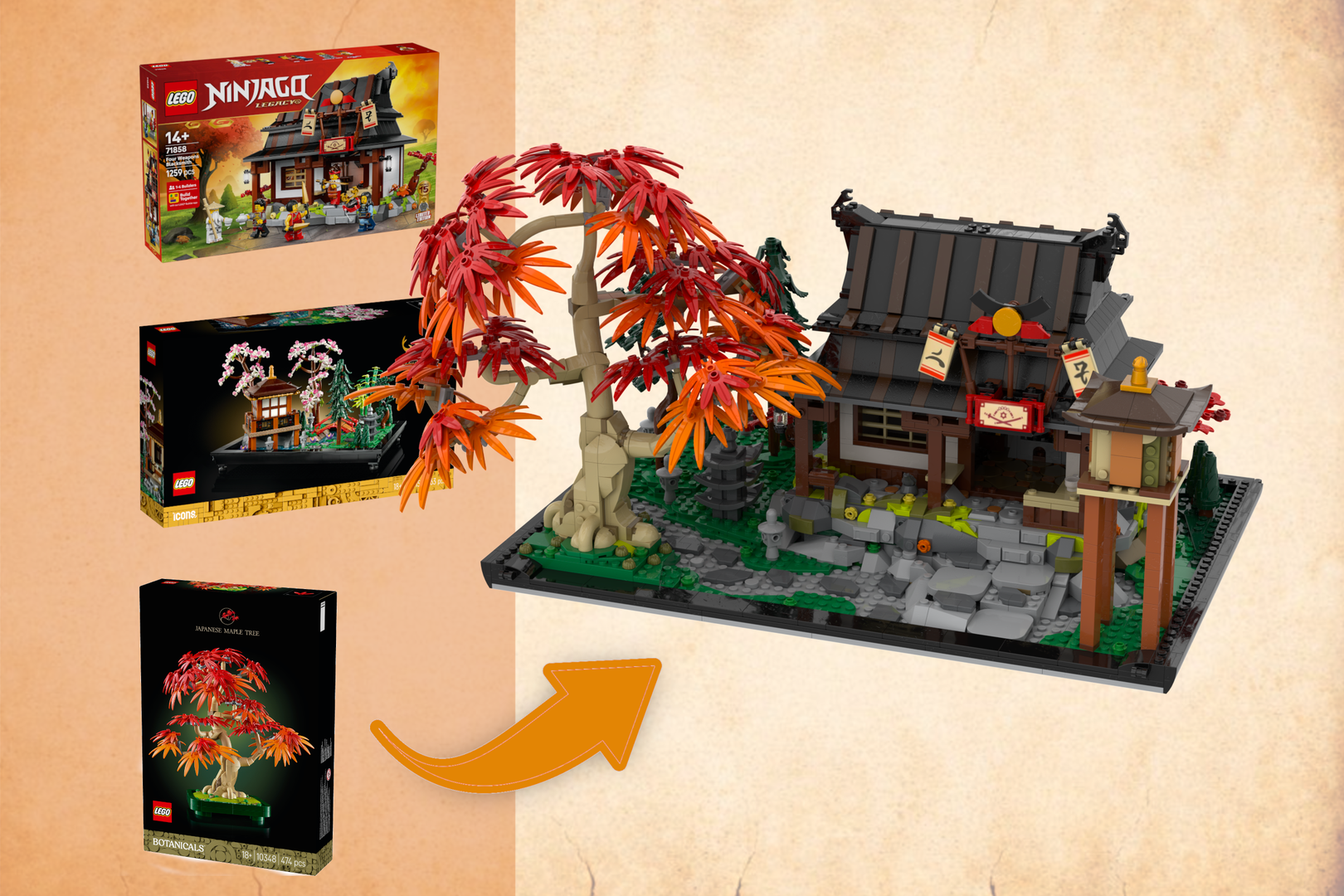 Ninjago Four Weapons Blacksmith Display