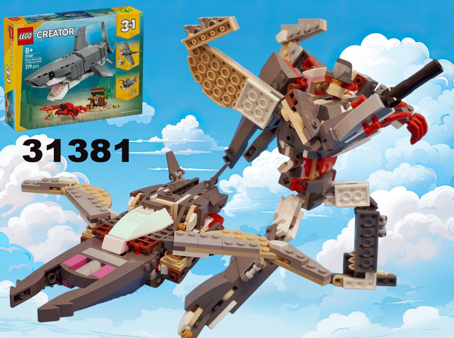 Transformer Space Cruiser /Misfire  using LEGO  31381: Fierce Shark alternate build