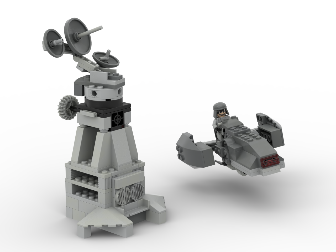 Imperial Scanner Tower and Speeder (7657-1 AT-ST alt) alternate build