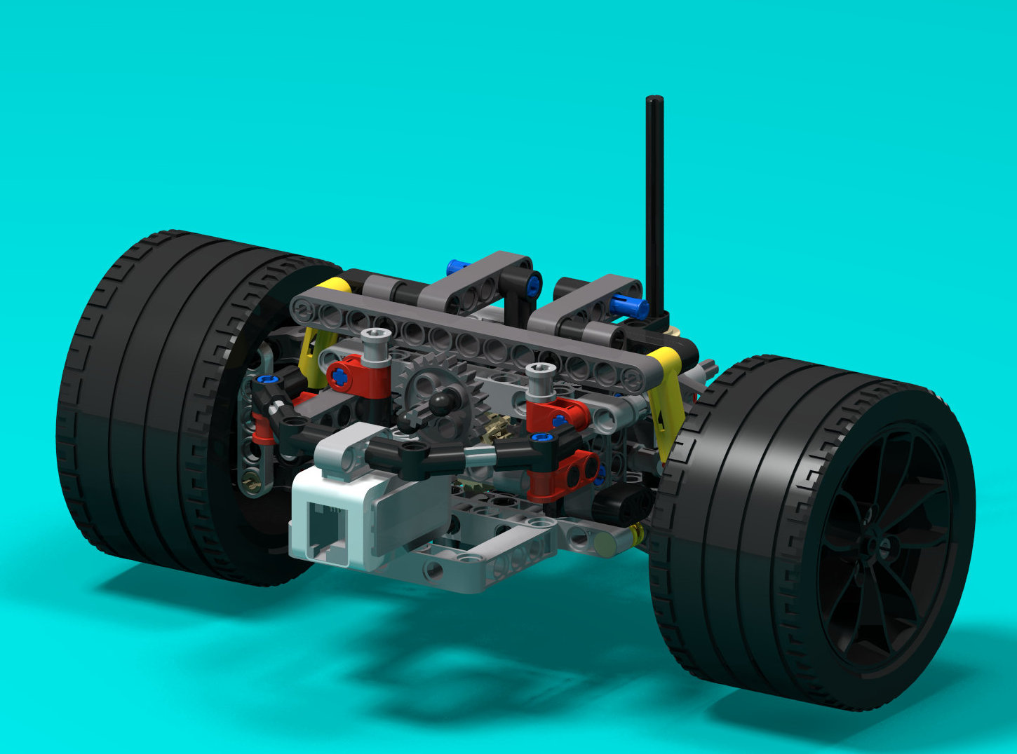 Lego Mindstorms forward suspension with speedometer