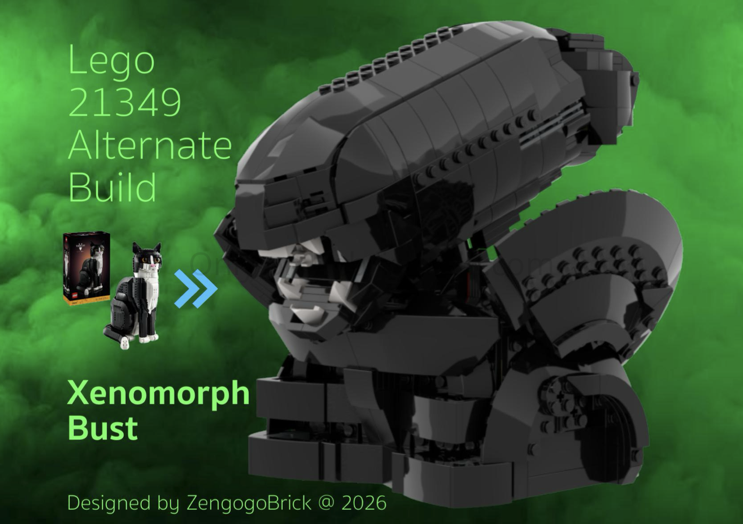 21349 Xenomorph Bust alternate build