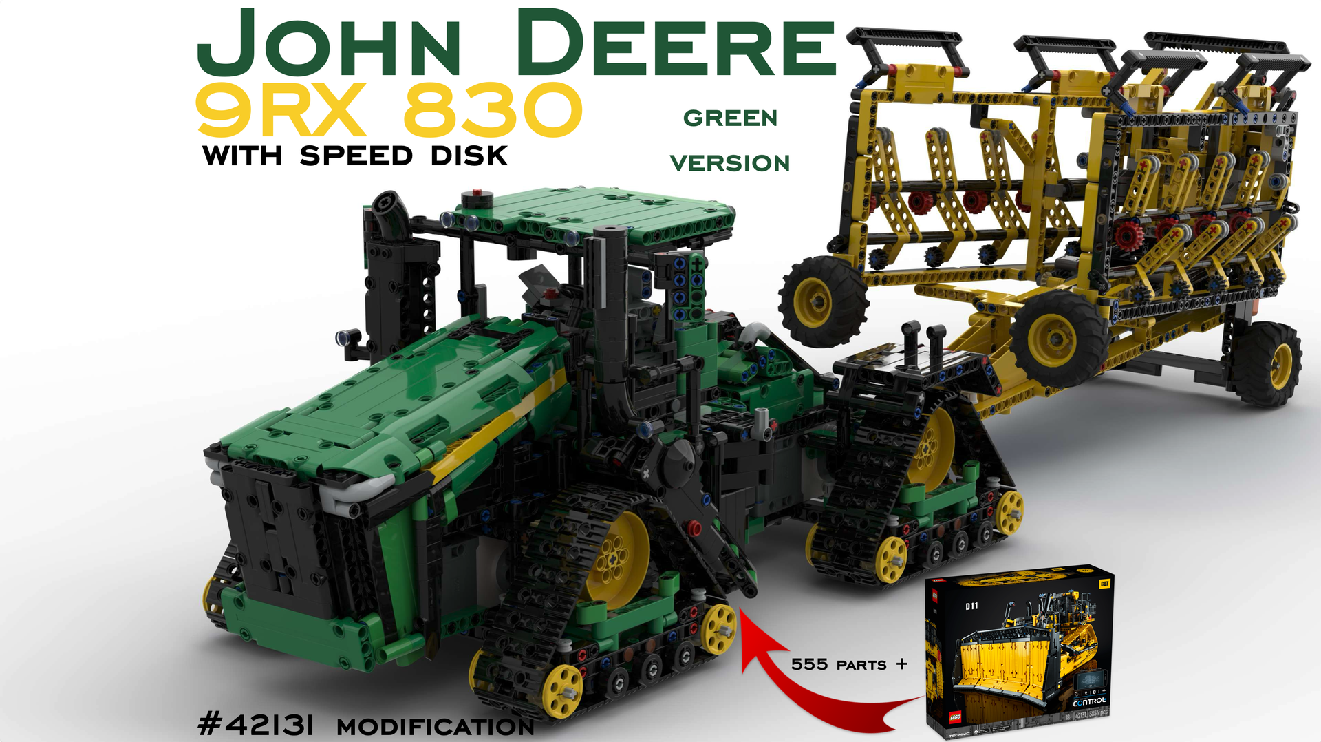 John Deere 9RX 830 Green with Speed Disk - 42131 Modification