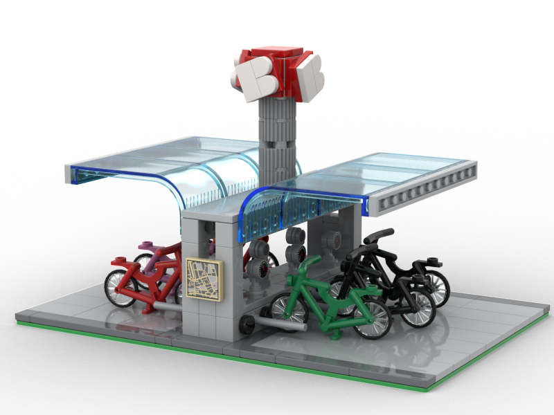 Modular bike rental station