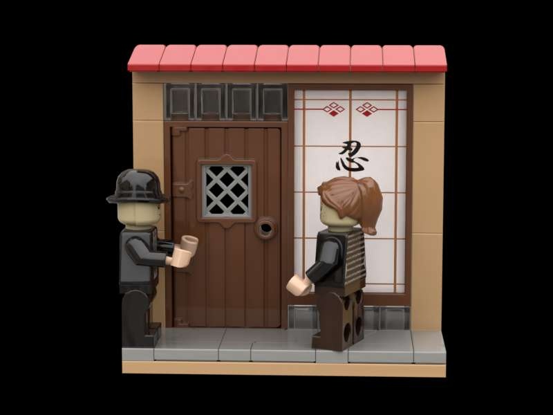 In front of the restaurant