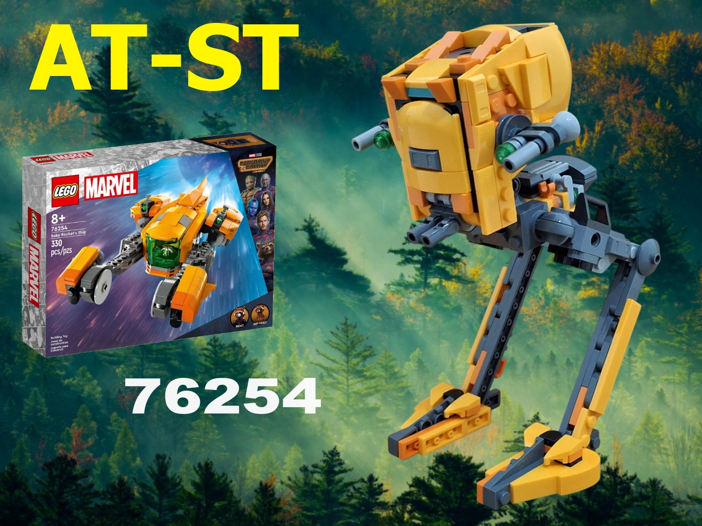 AT-ST Walker, alternative built of LEGO  Marvel 76254: Baby Rocket's ship