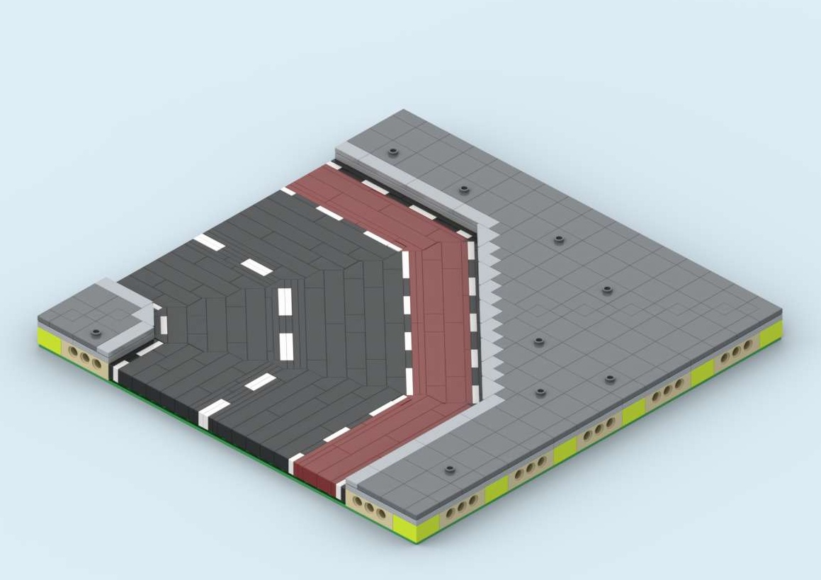 MILS Road Curve 20 Studs Wide with Bike Path an the far Side