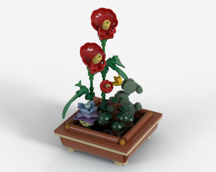 Tiny plants in a bonsai pot alternate build