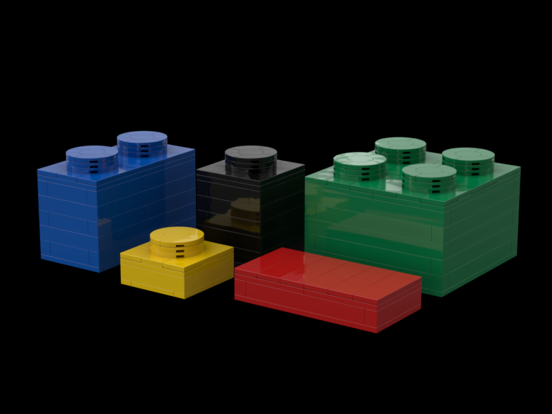 Big LEGO bricks in the scale 6:1