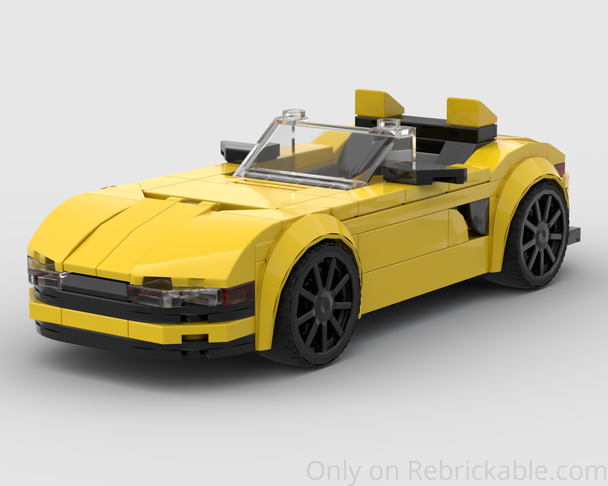 Yellow Roadster Sports Car (6-wide)