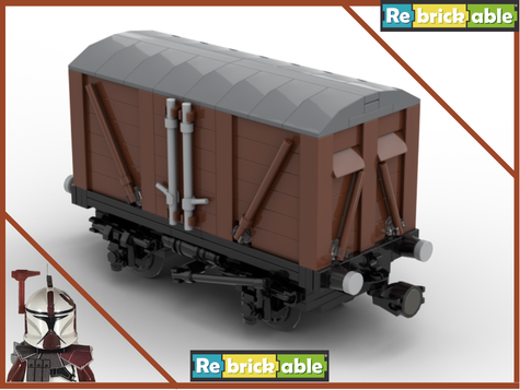 (V2) (Brown) Vented Boxcar 7wide (old magnet couplers)