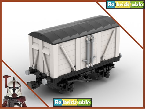 (V2) (White) Vented Boxcar 7wide (old magnet couplers)