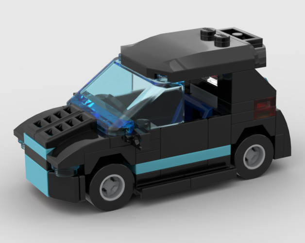 Sporty black hatchback