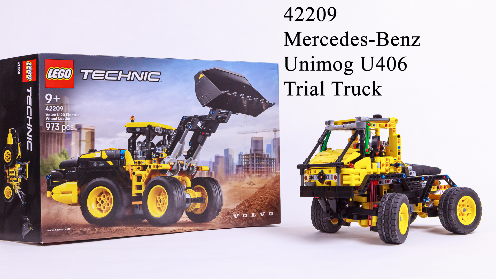 Mercedes-Benz Unimog U406 Trial Truck (42209 Volvo L120 Electric Wheel Loader b-model)