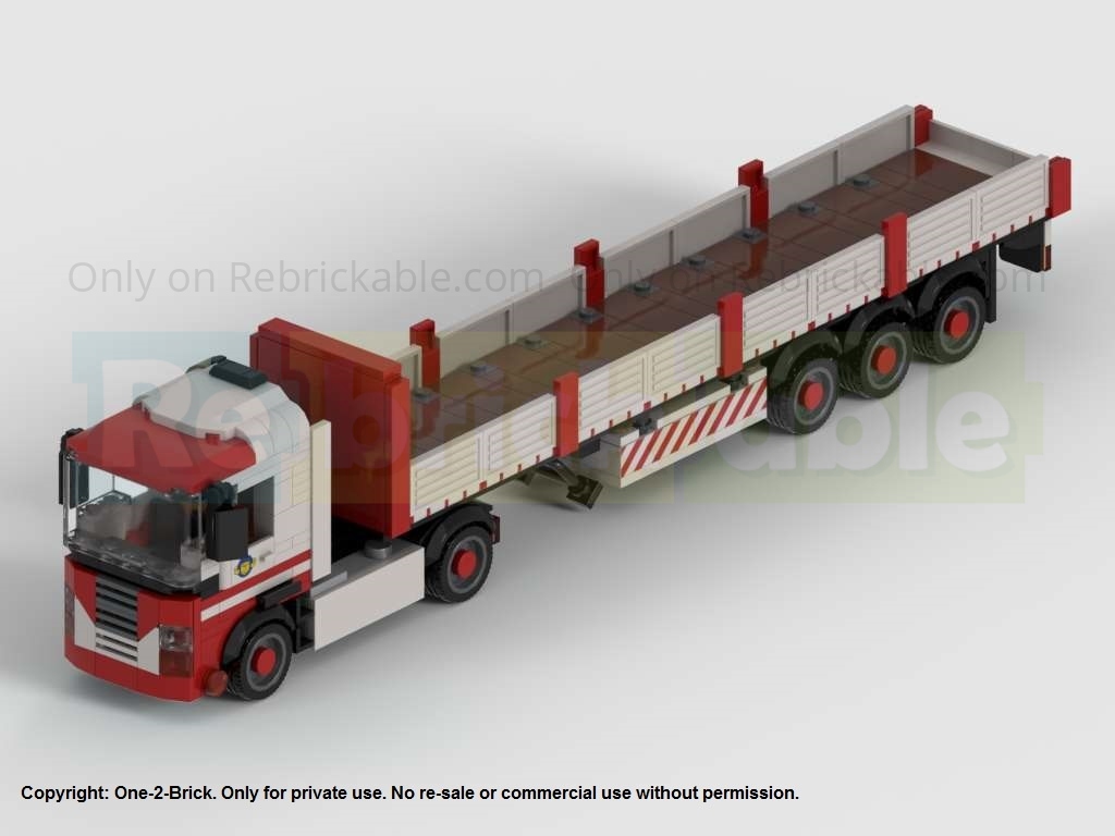 13.6m Curtain-Side Flatbed Trailer Truck