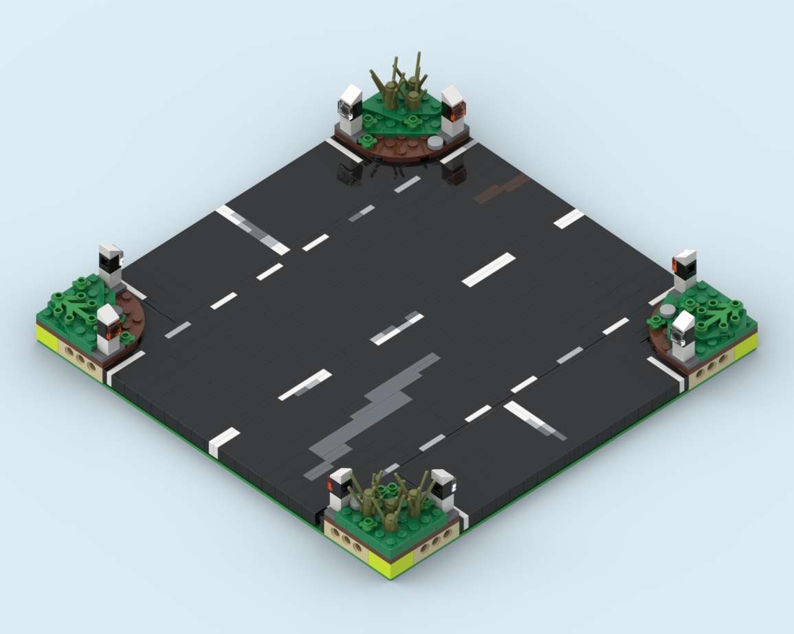 MILS Country Road Intersection 20 Studs Wide