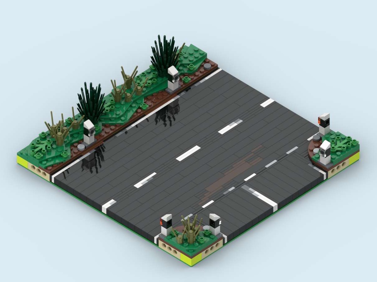 MILS Country Road T-Intersection 20 Studs Wide