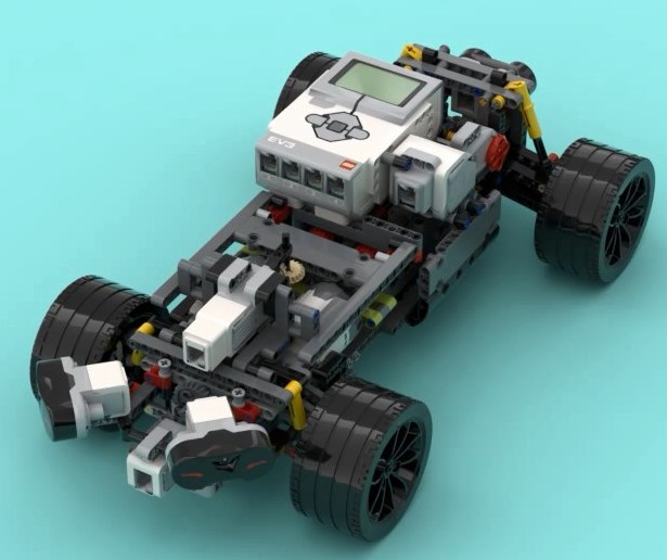 autonomous car (robot) with speedometer &amp; 4-speed gear box