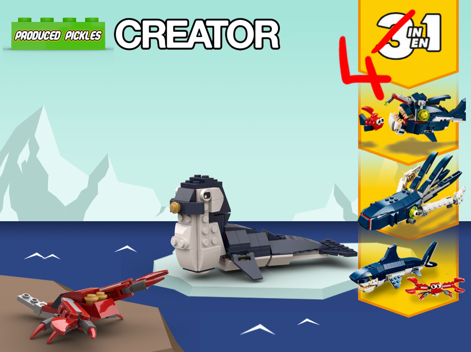 Seal Alternative build of 3 in 1 deep sea creatures