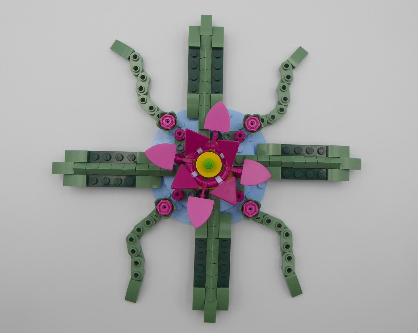 Pink Flower and Trailing Vines Medallion from Flowering Cactus 11509 alternate build