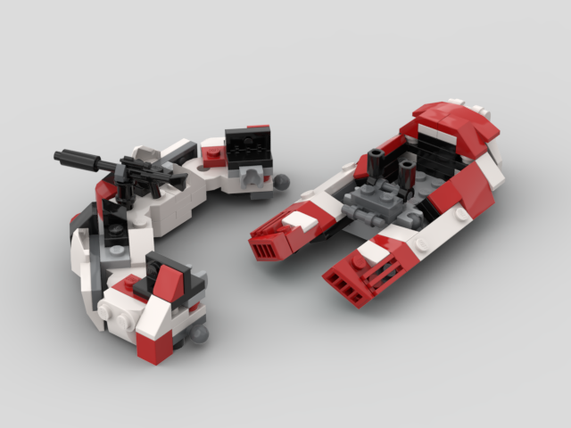 Coruscant Guard Battle Pack -  (75448) Police speeder and Barricade alternate build