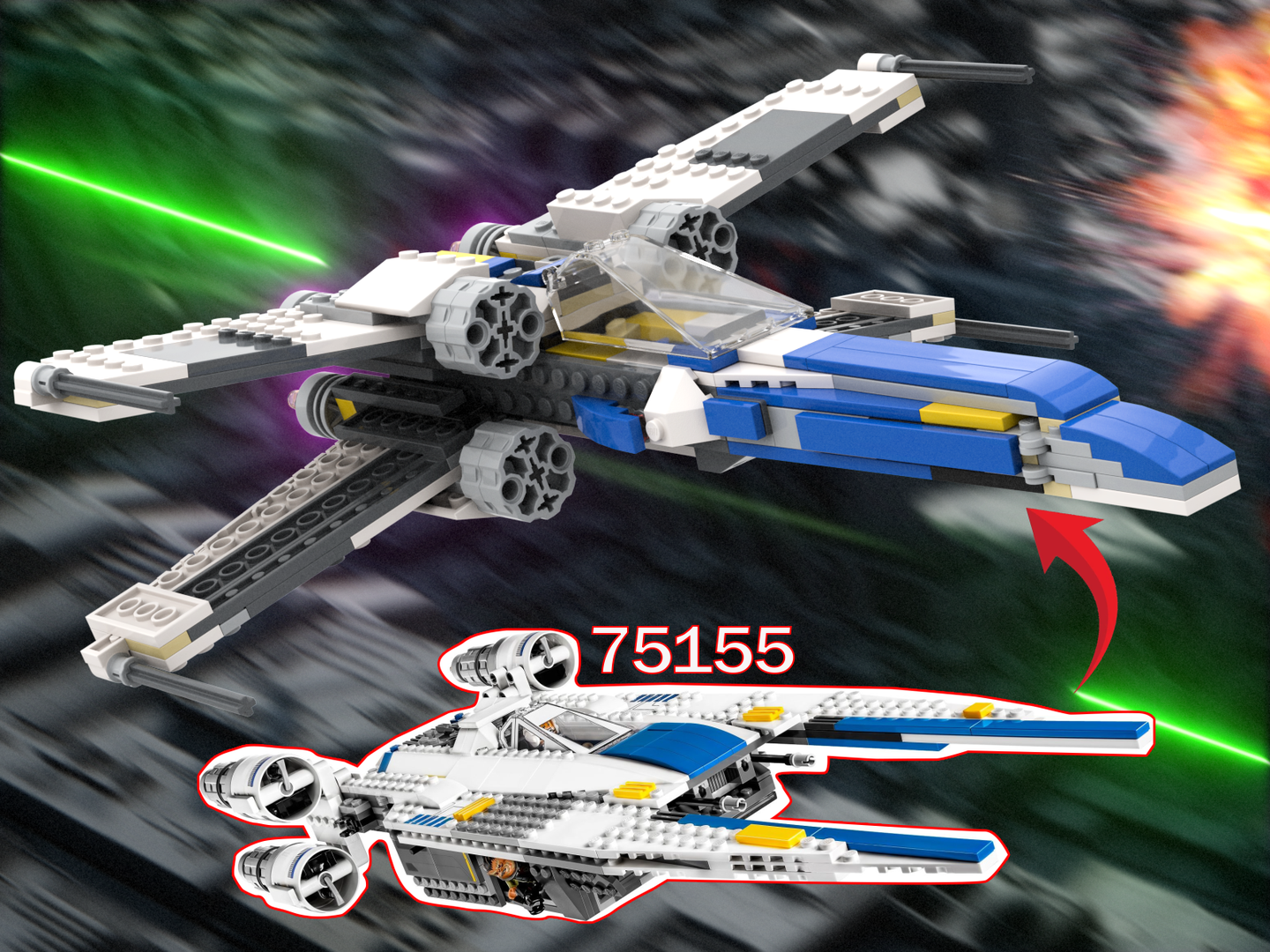 New Republic Space Superiority Starfighter (75155 alternate build) alternate build