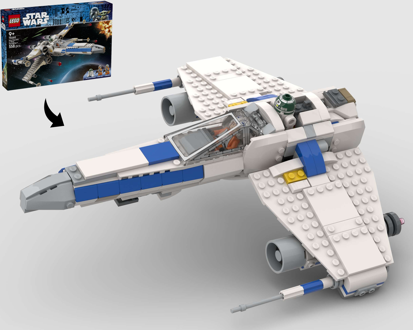 New Republic E-Wing Starfighter - Alternate Build of 75460 X Wing Starfighter alternate build
