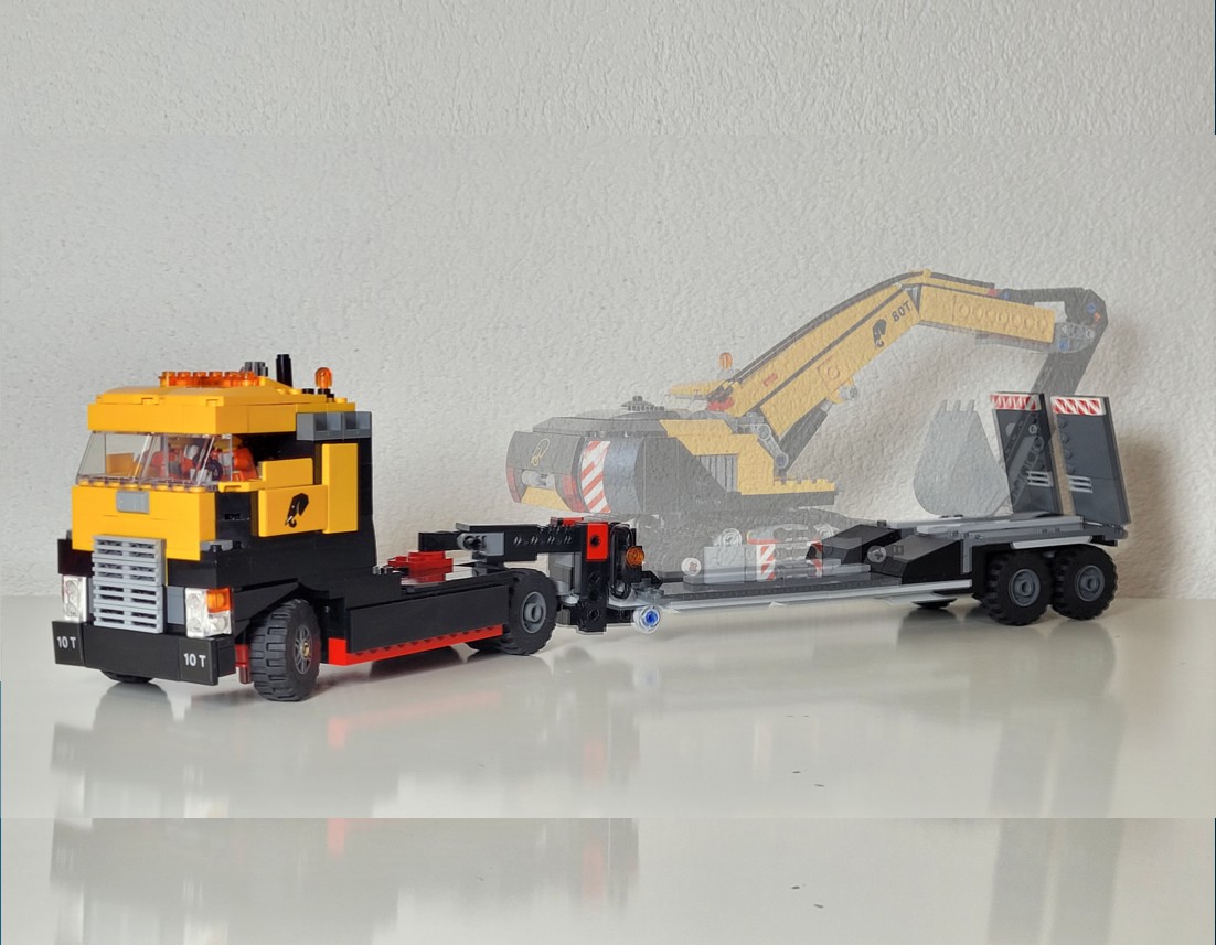 60409 Truck and Lowboy Trailer for 60420 Excavator alternate build