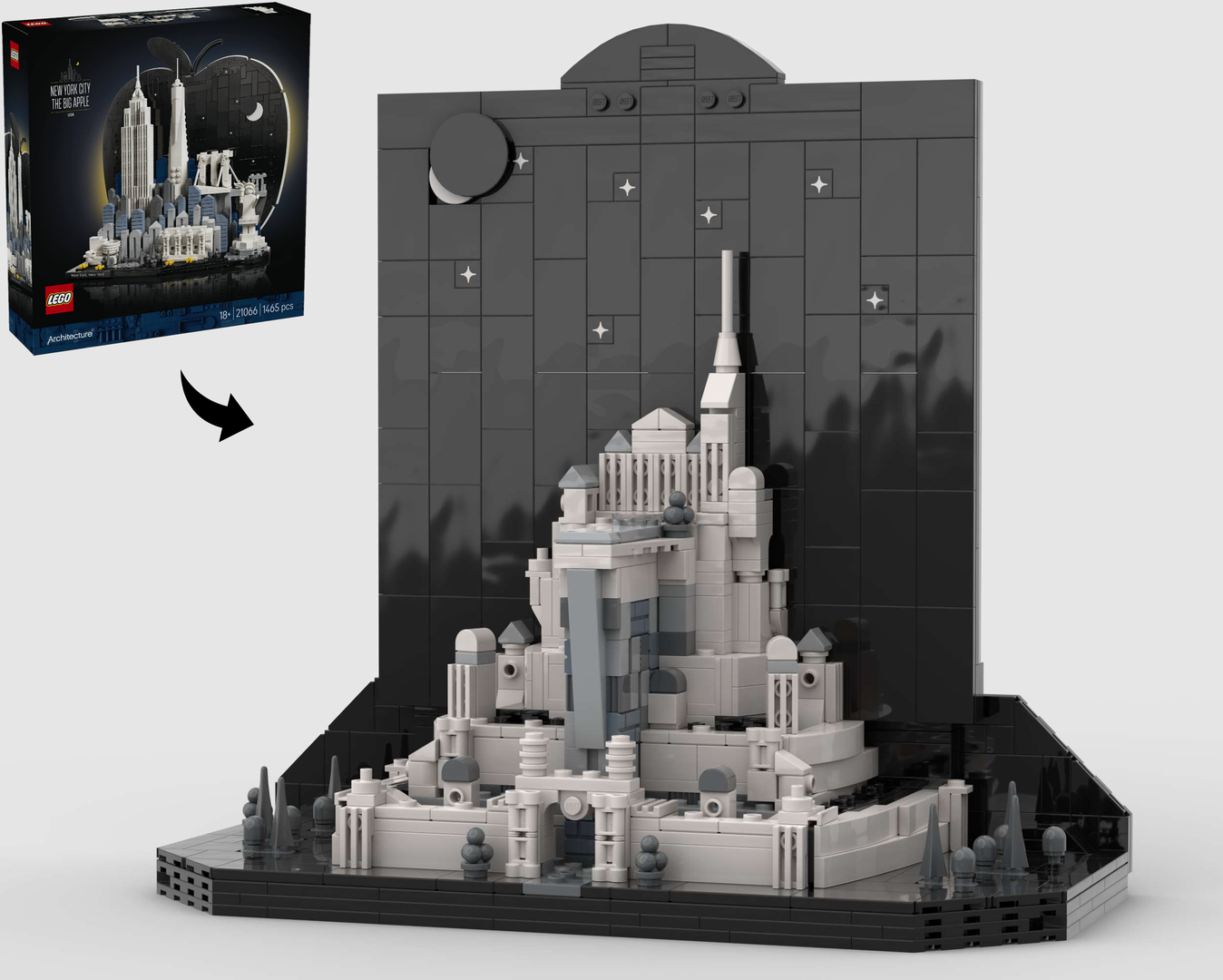 Night Falls on Minas-Tirith - Alternate Build of 21066 New York City: The Big Apple alternate build