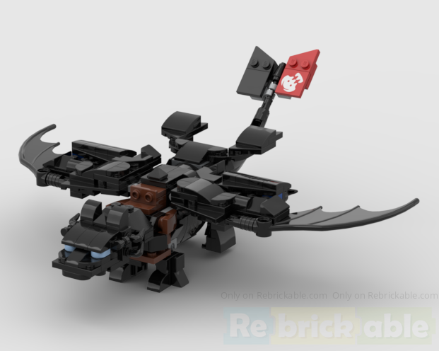 Toothless Alternate Build minifigure scale alternate build