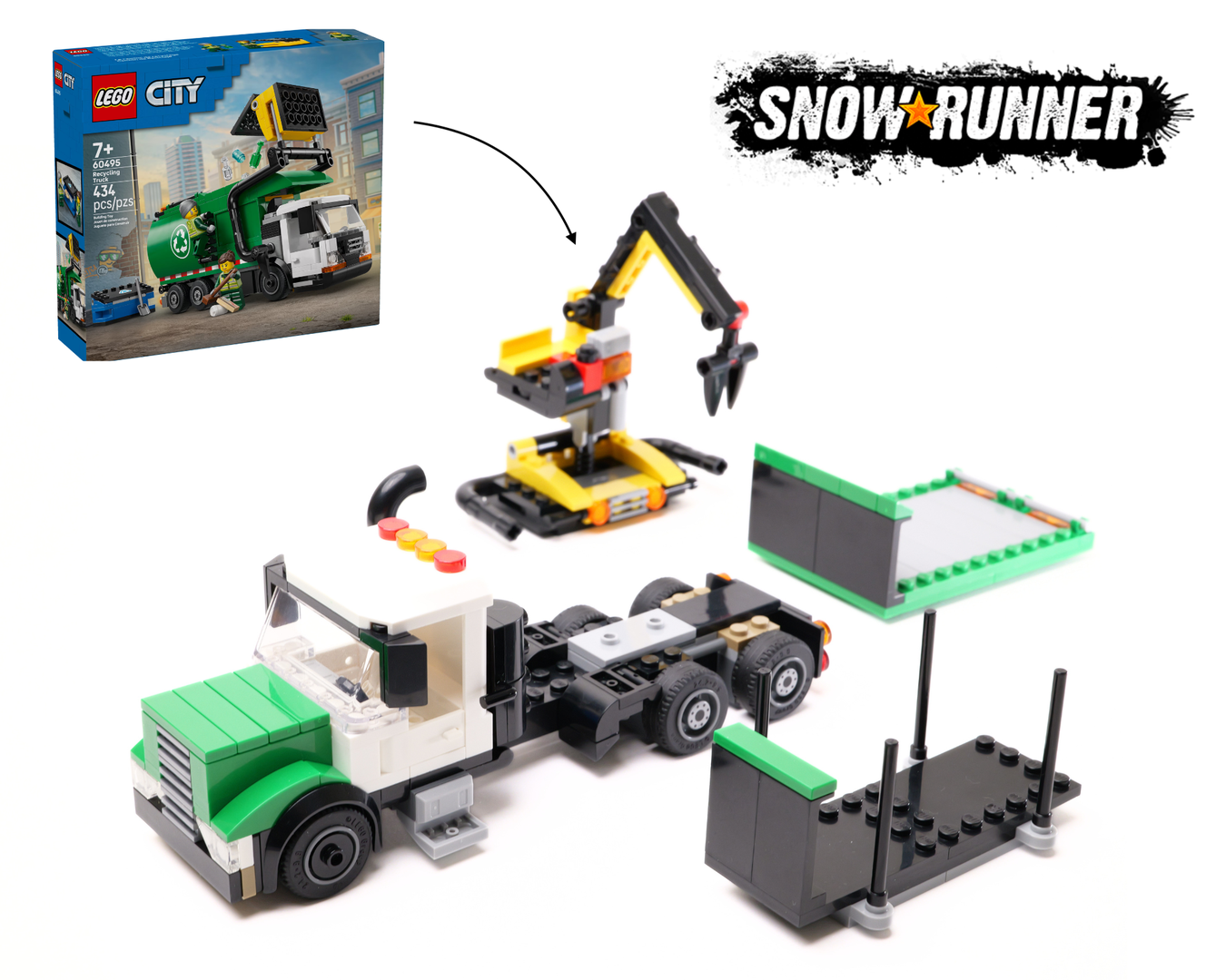 Heavy-Duty Truck: 3-in-1 SnowRunner Pack - 60495 Recycling Truck alternate build