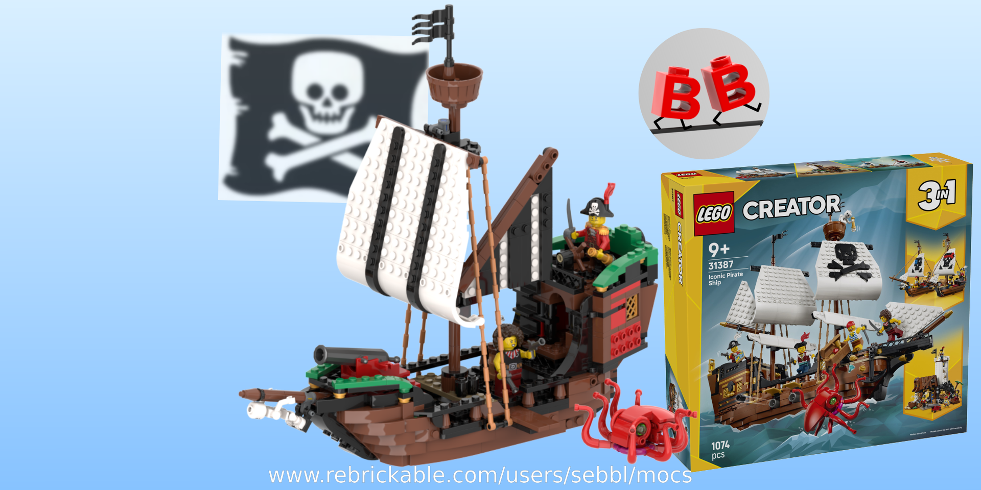 31387: Two Ships - Part 1: Pirate Ship alternate build