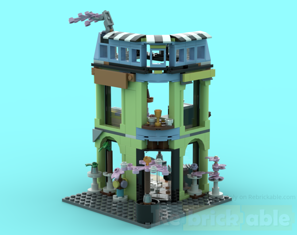 Lego 42618 alternate build: Friends Corner Flower Shop and apartment alternate build