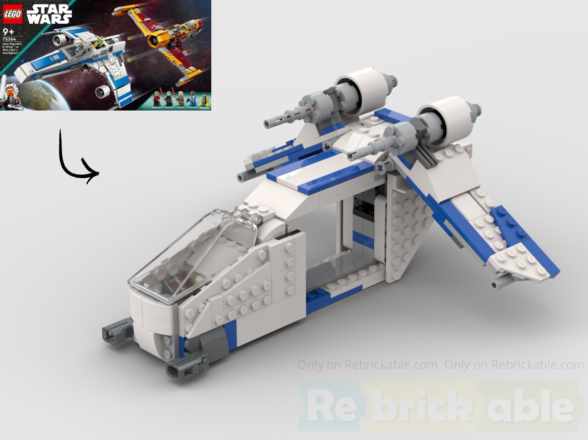 75364 Republic Gunship - Built using only the pieces from the E-Wing alternate build