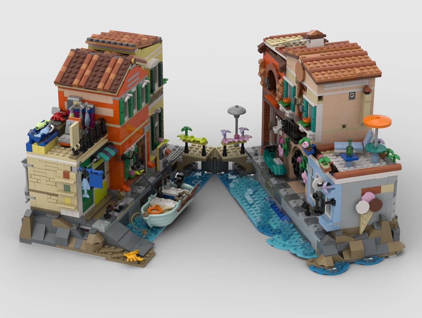 Colorful Brano, Canal-Side Street, Lego 21359 Alternative build alternate build