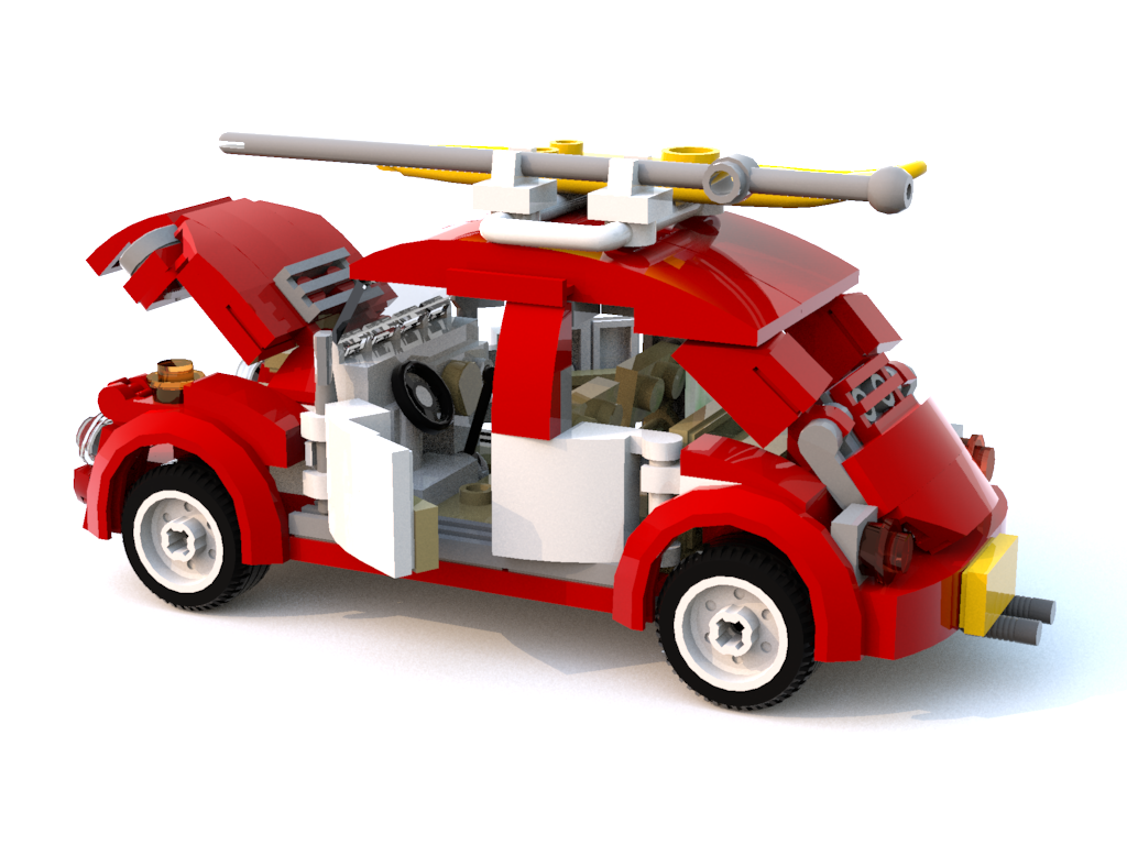 VW Beetle Minifigure size with opening trunk