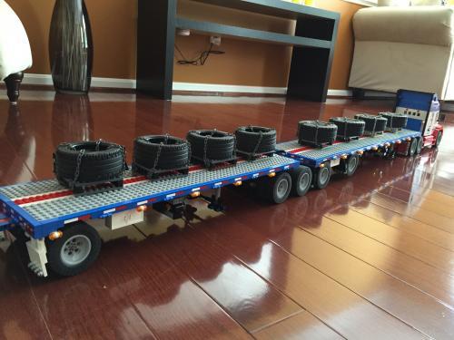 B-Train Rocky Mountain Double Flatbed Trailer Combination with Forklift