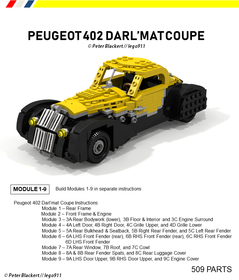 Peugeot 402 Darl'mat Coupe - Expert Miniland 1:21 (MOC-32143) - LEGO ...