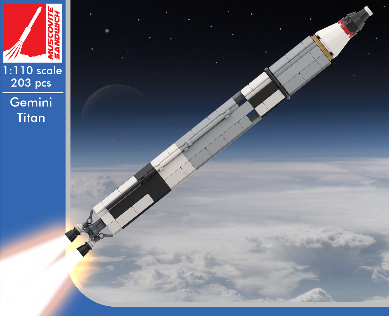 Gemini Titan rocket (Saturn V scale)