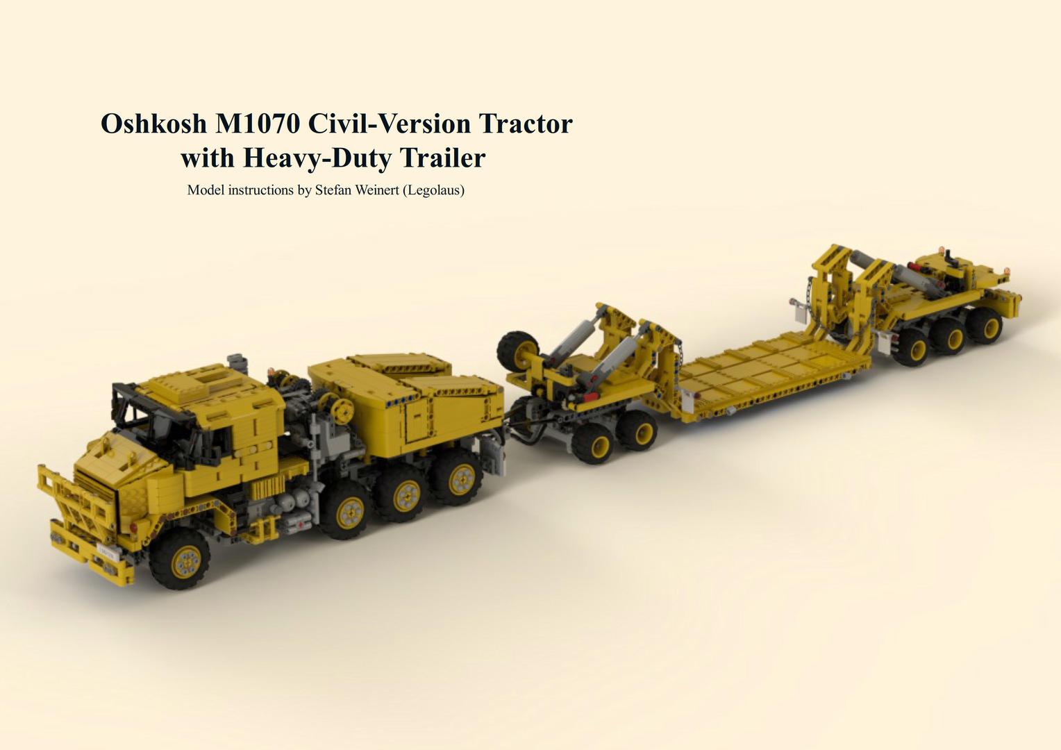 Oshkosh M1070 Civil-Version Tractor with Heavy Duty Trailer