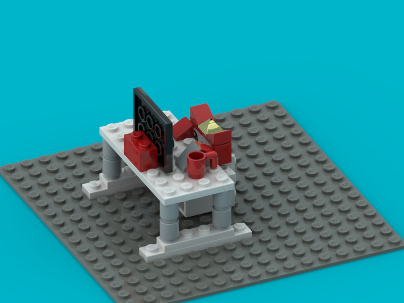 Angry Kitten at desk